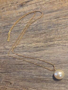 Dior Large Single Pearl Long Rope Chain Necklace Vintage